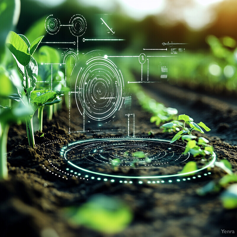 A row of young plants sprouting from dark brown soil in a greenhouse or indoor setting.