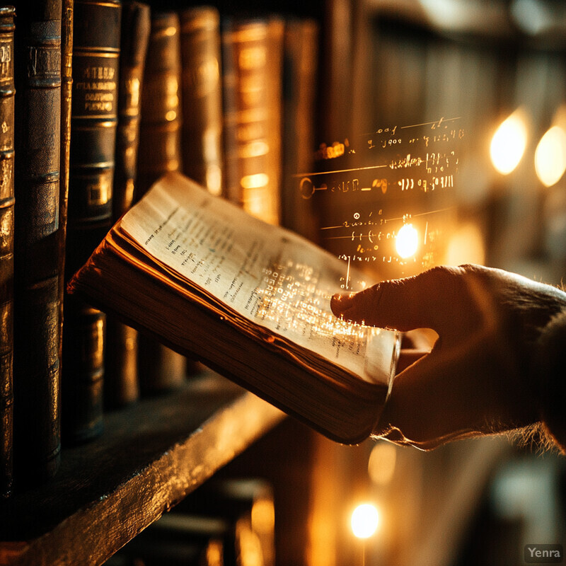 A person is reading a book in a library or study room.