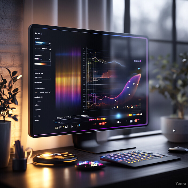 A computer monitor displaying a graph with an annotation tool interface in a workspace.