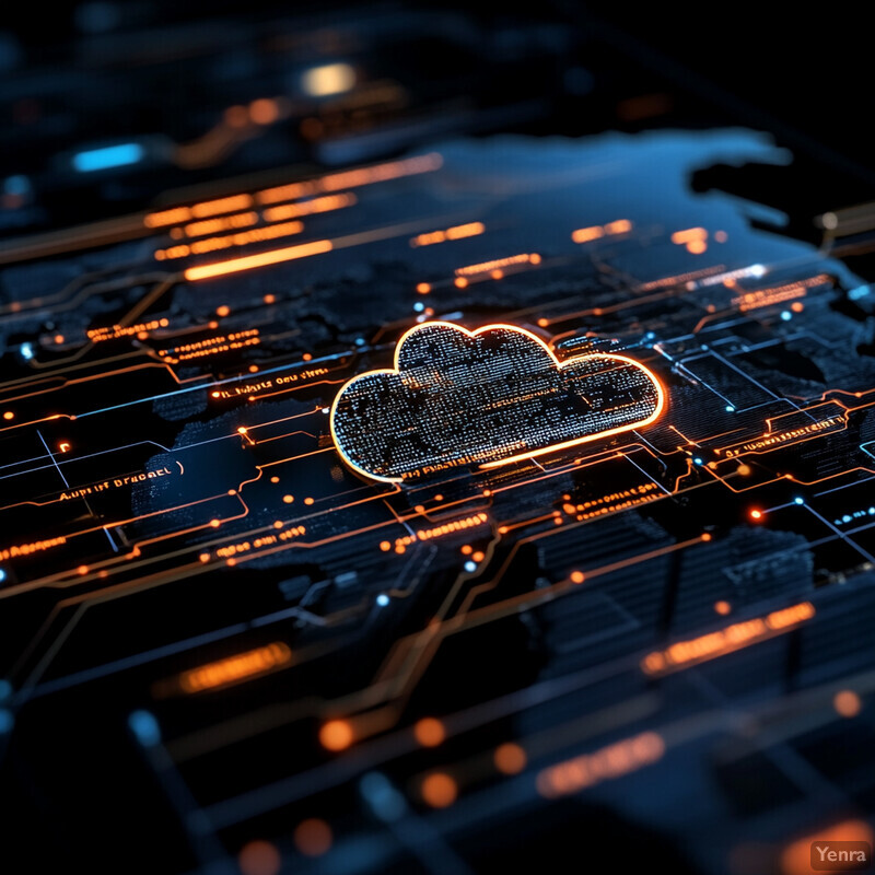 Cloud computing concept with abstract cloud representation.