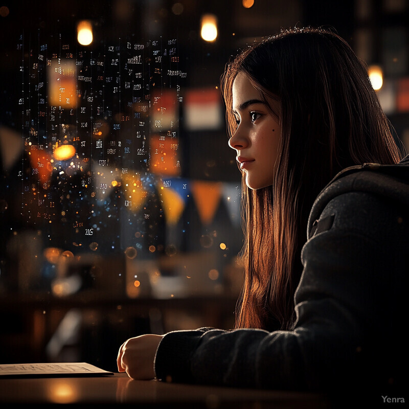 A young woman is intensely focused on her laptop in a dimly lit room.