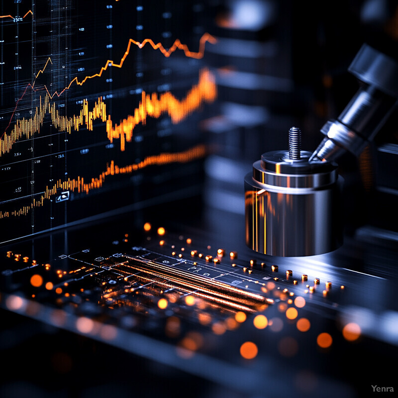 A detailed analysis of data accuracy with an overlaying graph and circuit board in the foreground.