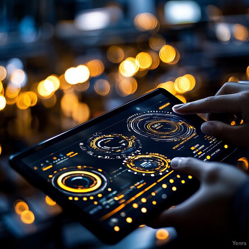 Person using tablet for predictive maintenance scheduling.