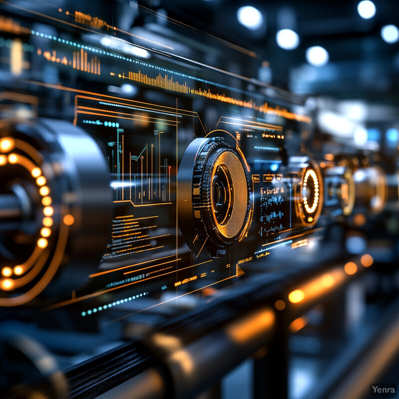 A visual representation of real-time predictive analytics in an industrial setting.