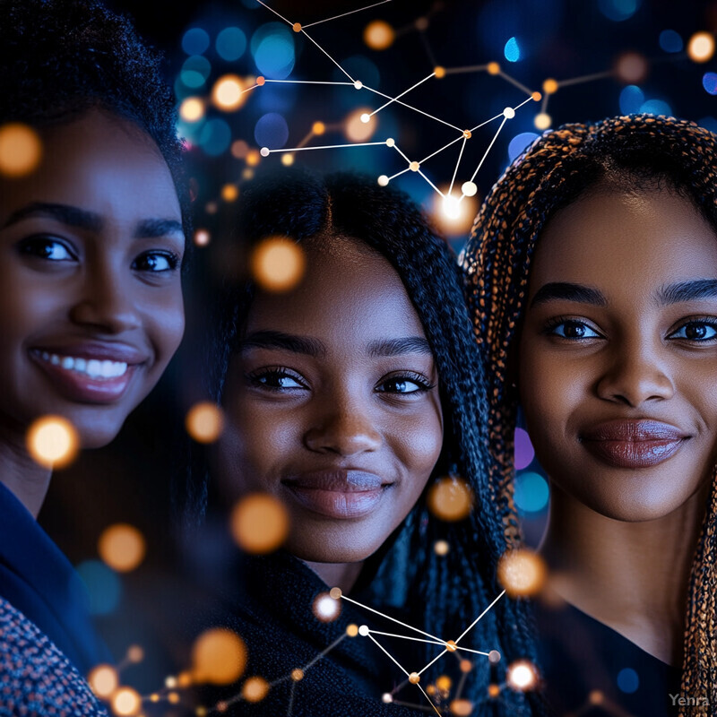 Three Black women smiling at the camera in a professional setting.