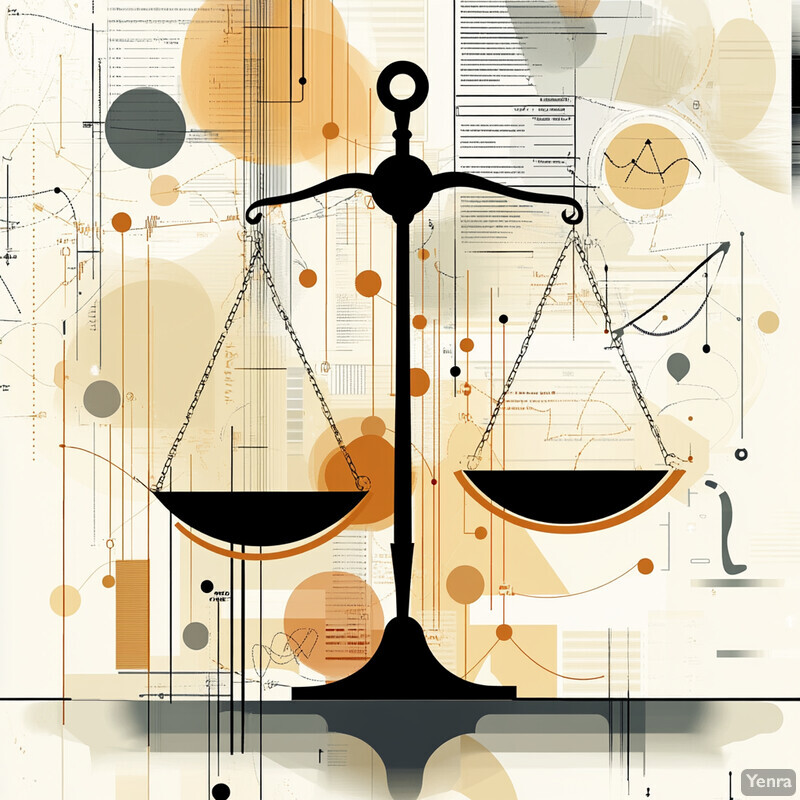 A stylized representation of fairness in financial and healthcare decision-making, symbolized by an abstract depiction of scales.