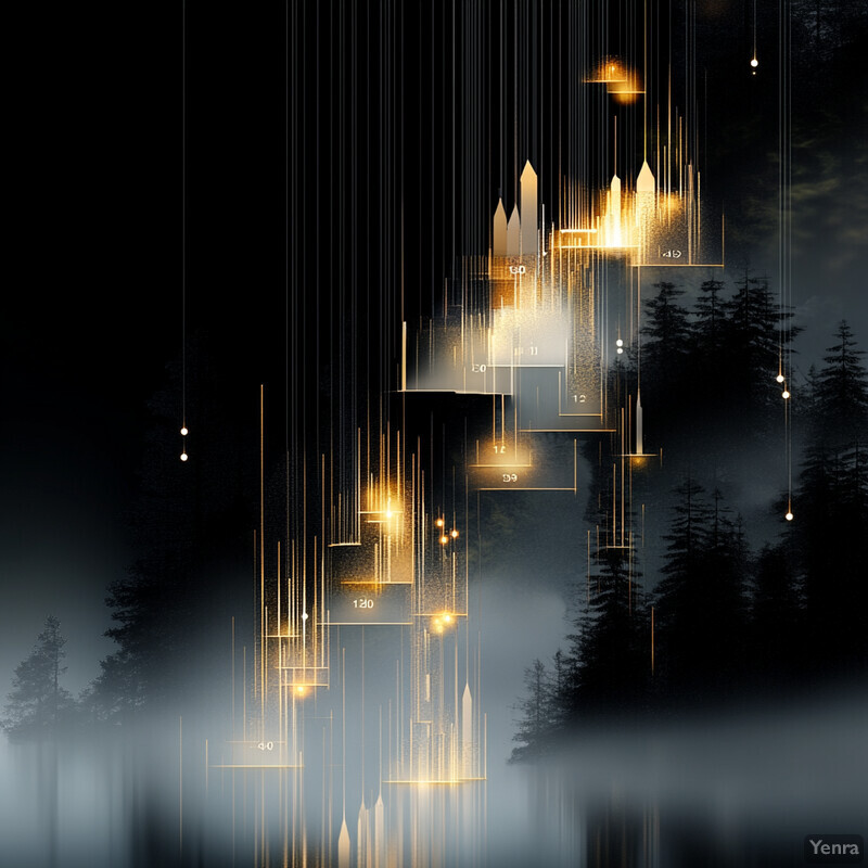 Abstract representation of uncertainty quantification and propagation in a forest setting.