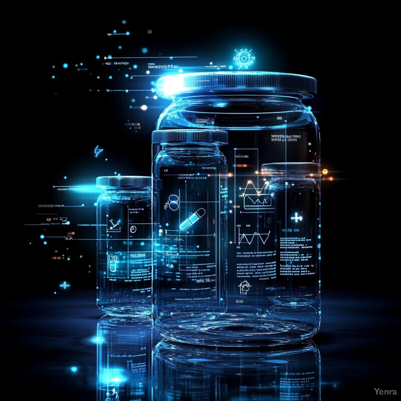 Four glass jars with lids arranged in a staggered formation on a reflective surface, illuminated by soft blue light.