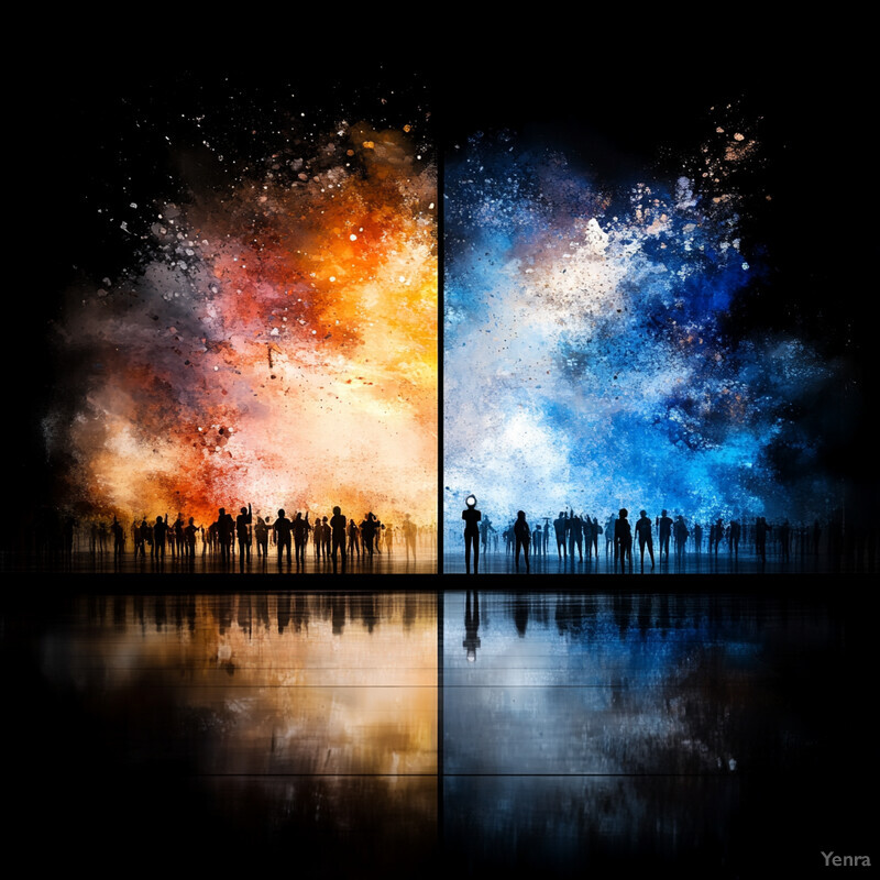 A striking visual representation of two contrasting worlds, with a clear divide between them.