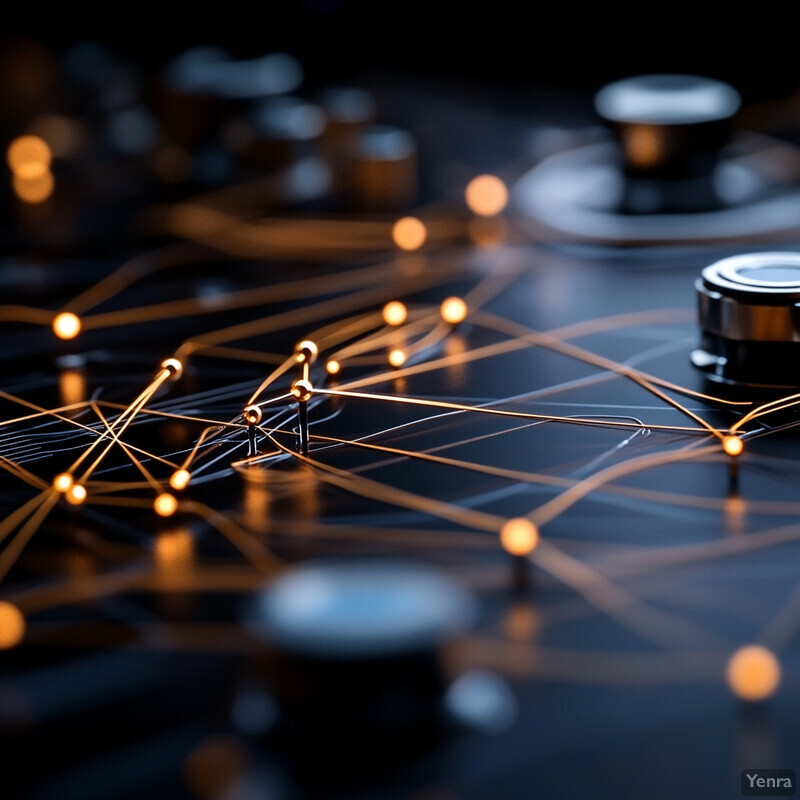 A complex network of interconnected nodes and lines representing expertise mapping.