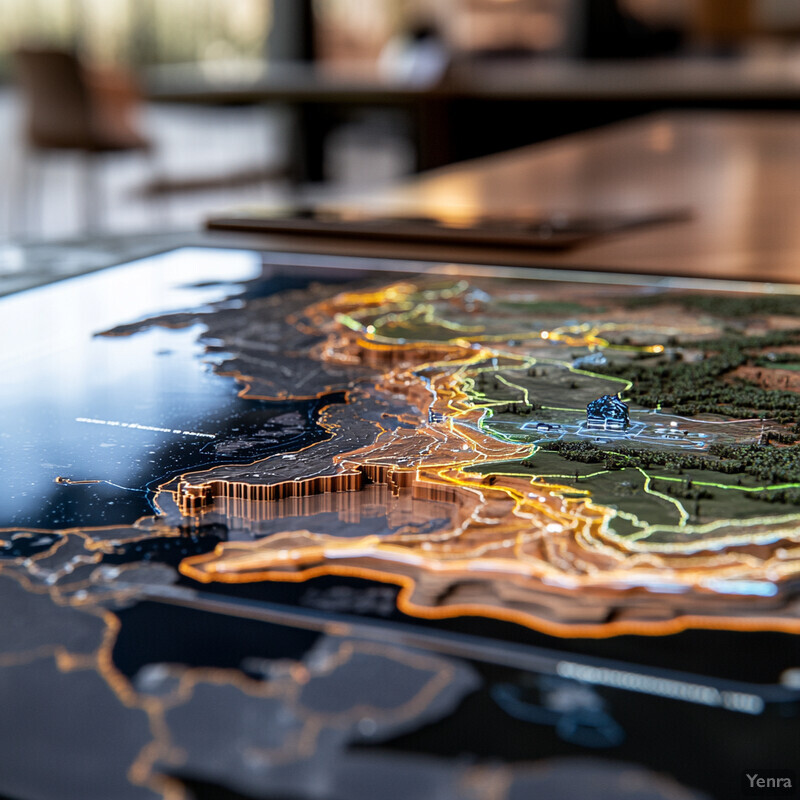 An Optimized Site Selection map displayed on a table in an indoor room.