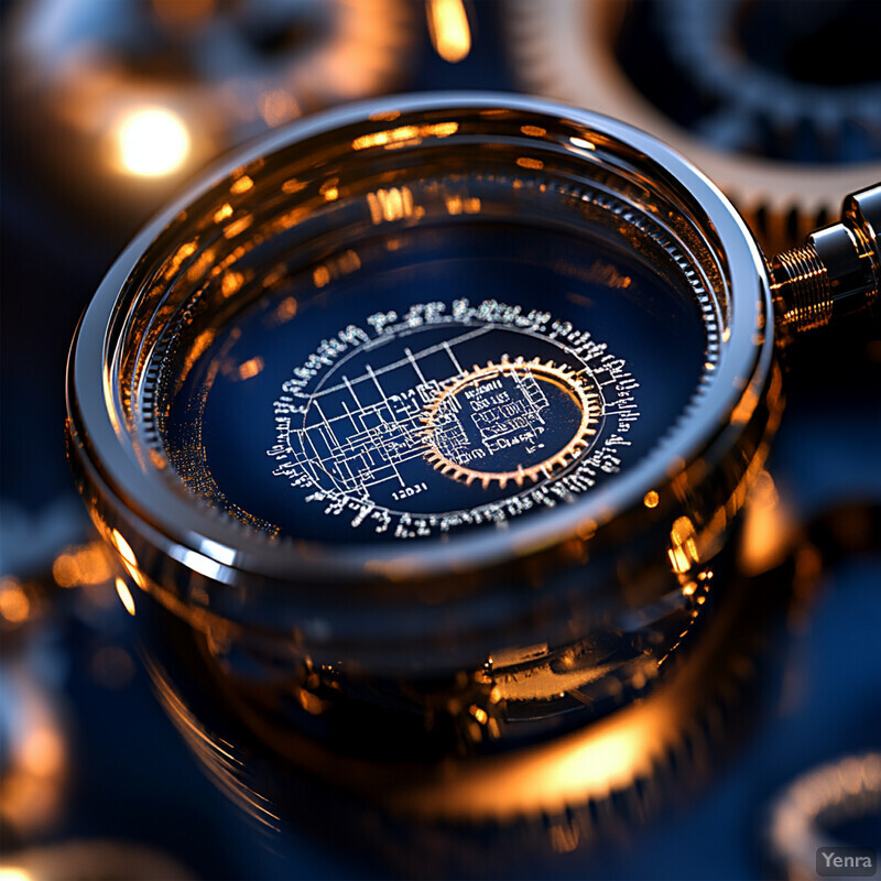 A close-up view of a mechanical watch's internal mechanisms and components.