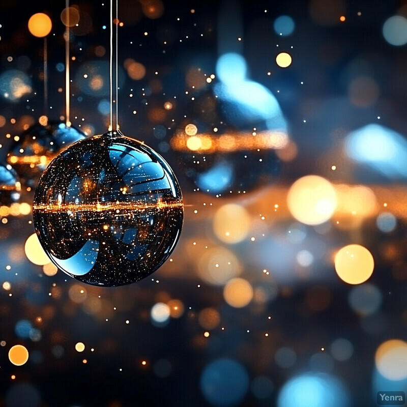 A festive holiday scene with a decorated Christmas tree and snowy ground.