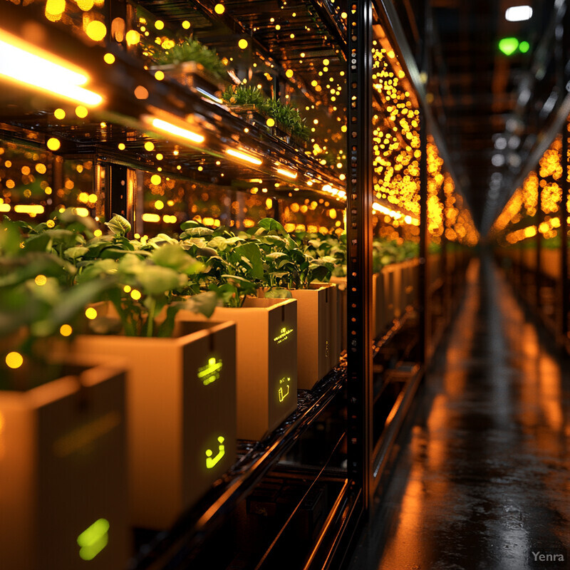 A warehouse or storage facility with rows of shelving units stacked high with boxes and crates.