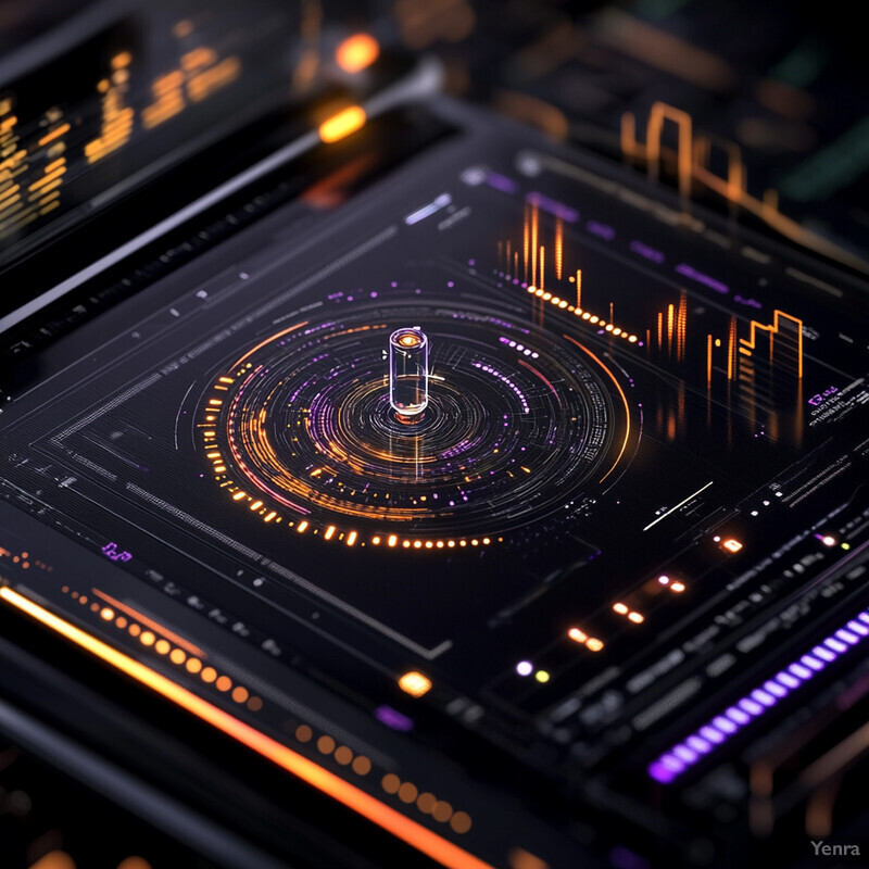 A futuristic data visualization of player metrics in an online gaming context.