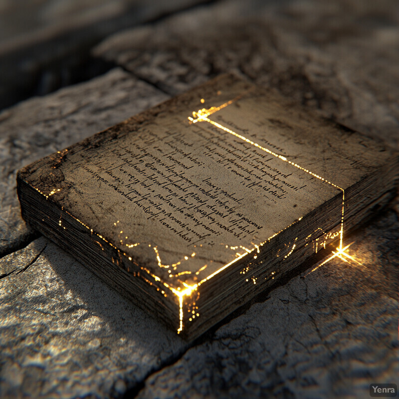 An aged book with yellowed pages lies on a wooden surface.