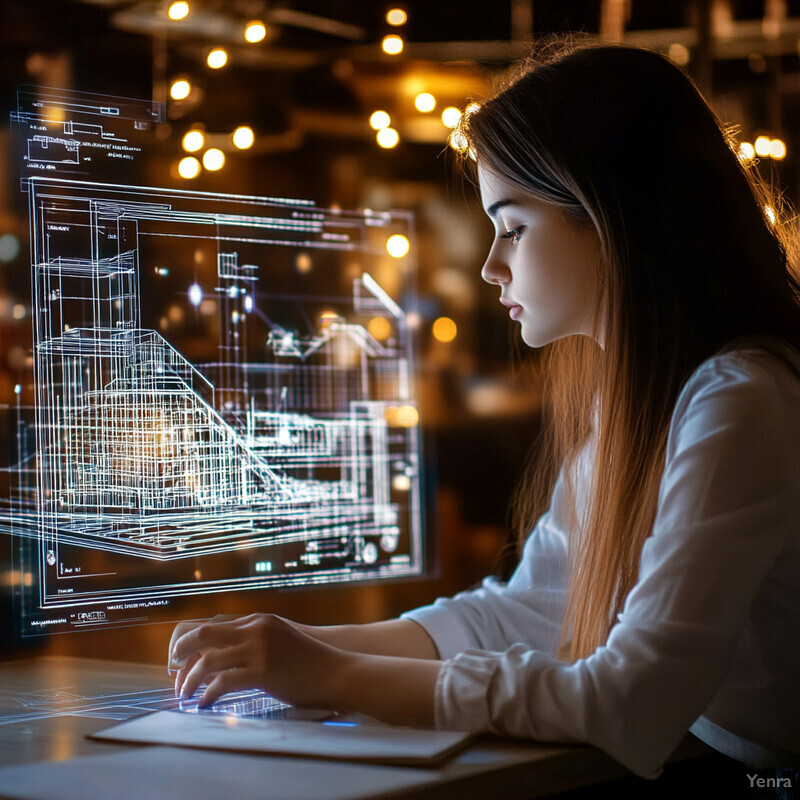 A young woman sits at a desk, typing away on her computer with great concentration.