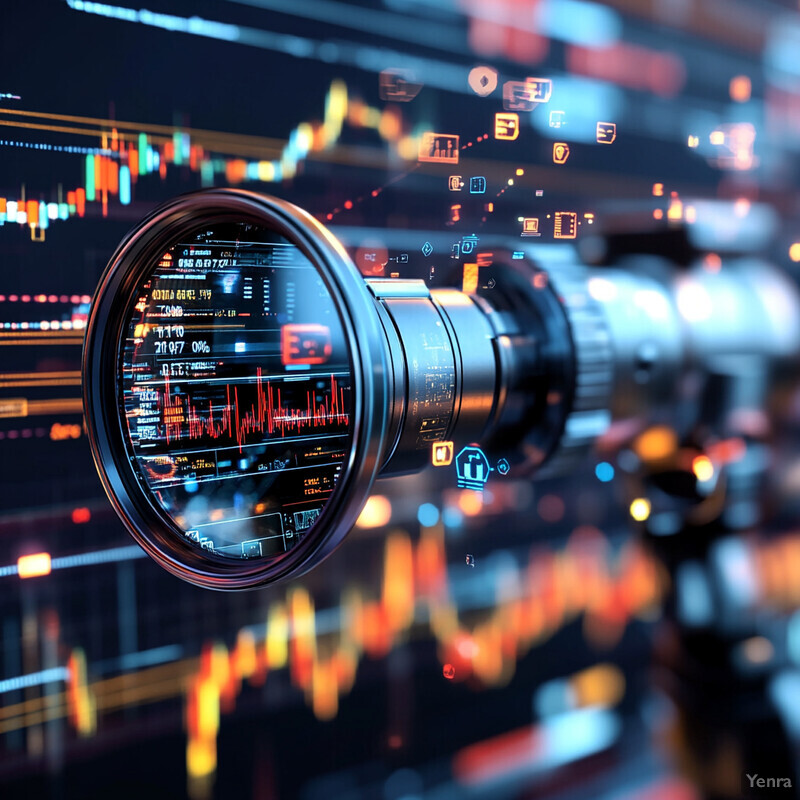 Advanced anomaly detection system with a large lens and colorful graphs.