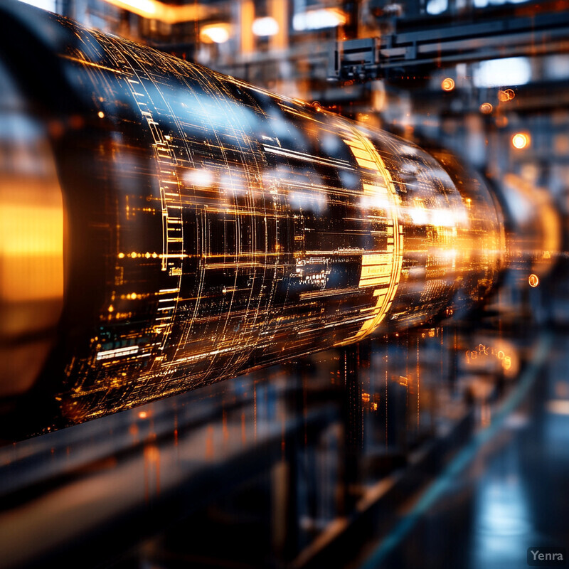 A futuristic-looking industrial pipe with an orange glow, likely used in predictive maintenance for emission-intensive sectors.