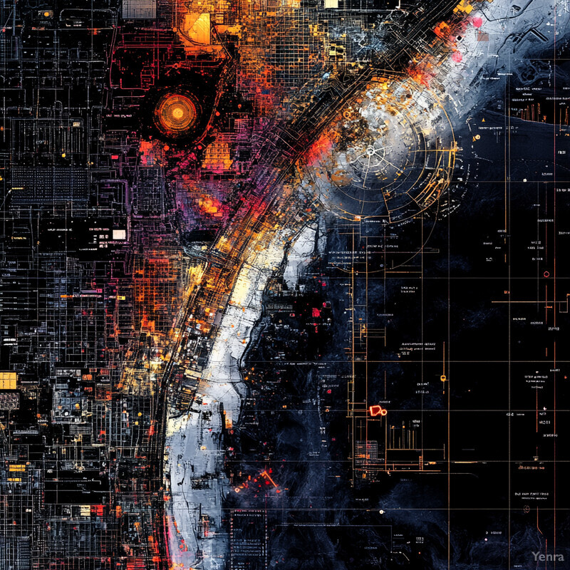 A geospatial hazard map highlighting areas of high risk or damage from various natural disasters.