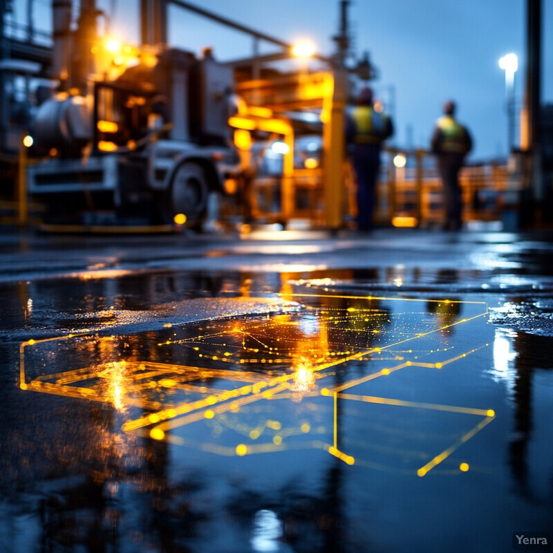 Industrial facility at night