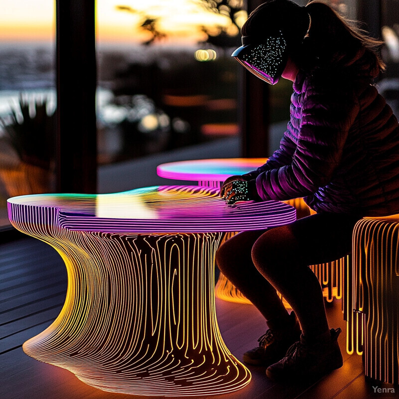 A woman sits on a bench overlooking the ocean at sunset.