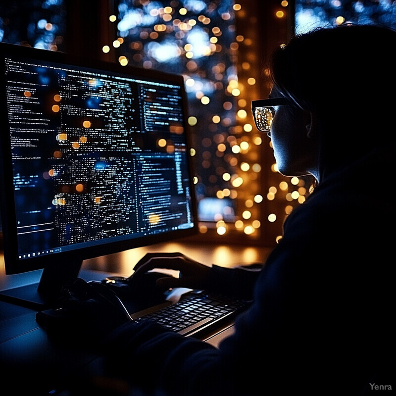 A person is working on a computer, likely writing code.