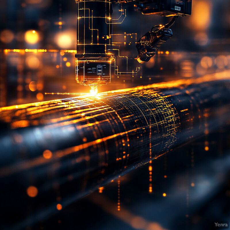 An automated defect detection system utilizing machine vision technology is shown in this image.