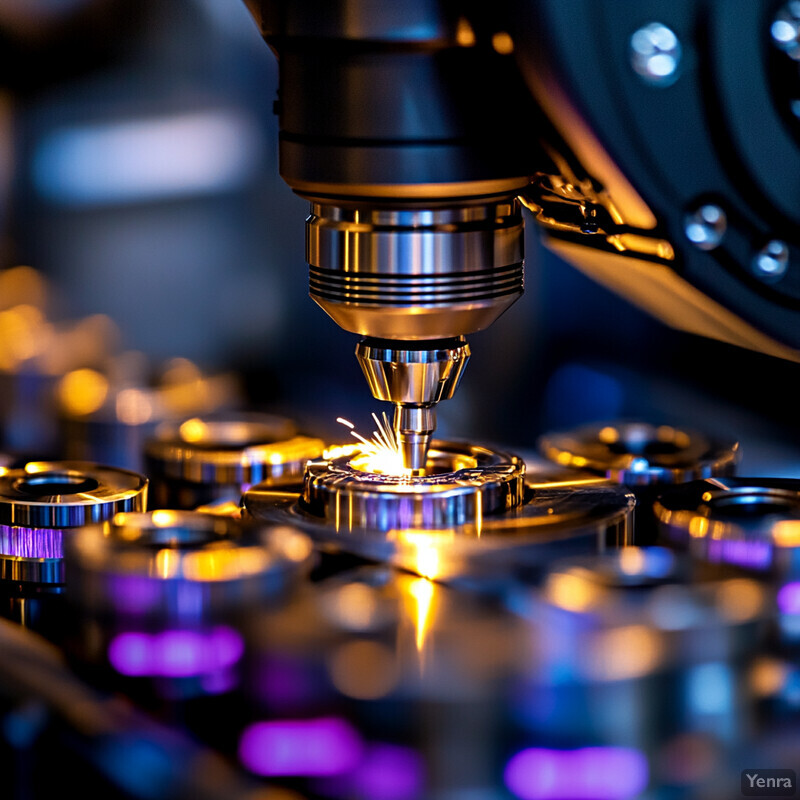 A close-up view of a 3D printing machine in action.