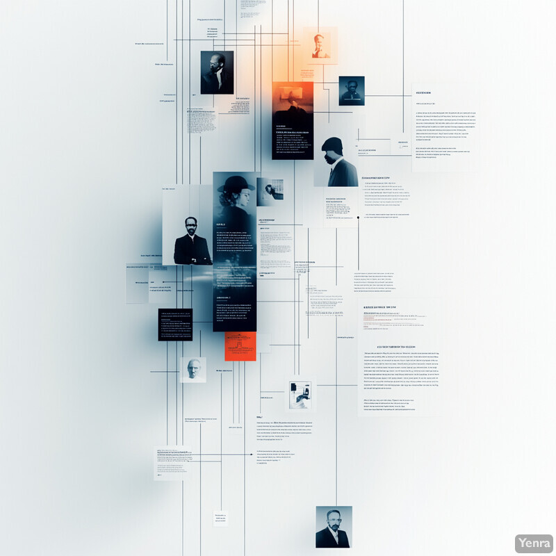 A vertical timeline of notable historical figures.