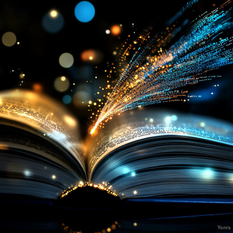 An open book with a glowing fiber optic cable emerging from its pages.