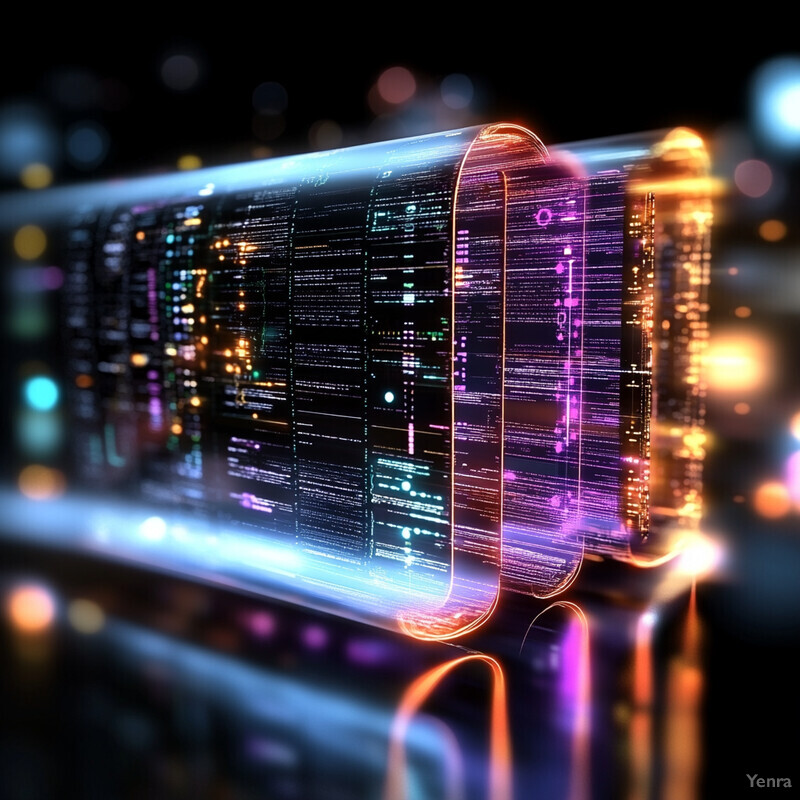 A futuristic representation of a data center with glowing lines and dots, emphasizing continuous model improvement through domain adaptation.