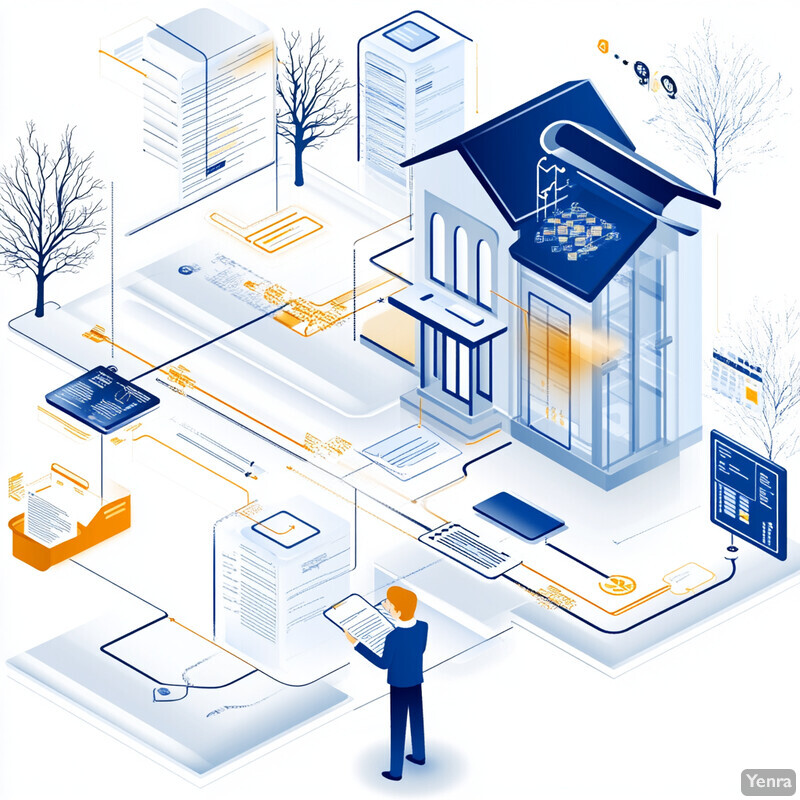 The image illustrates the process of intent detection and processing in a house, with various components and pathways connecting them.