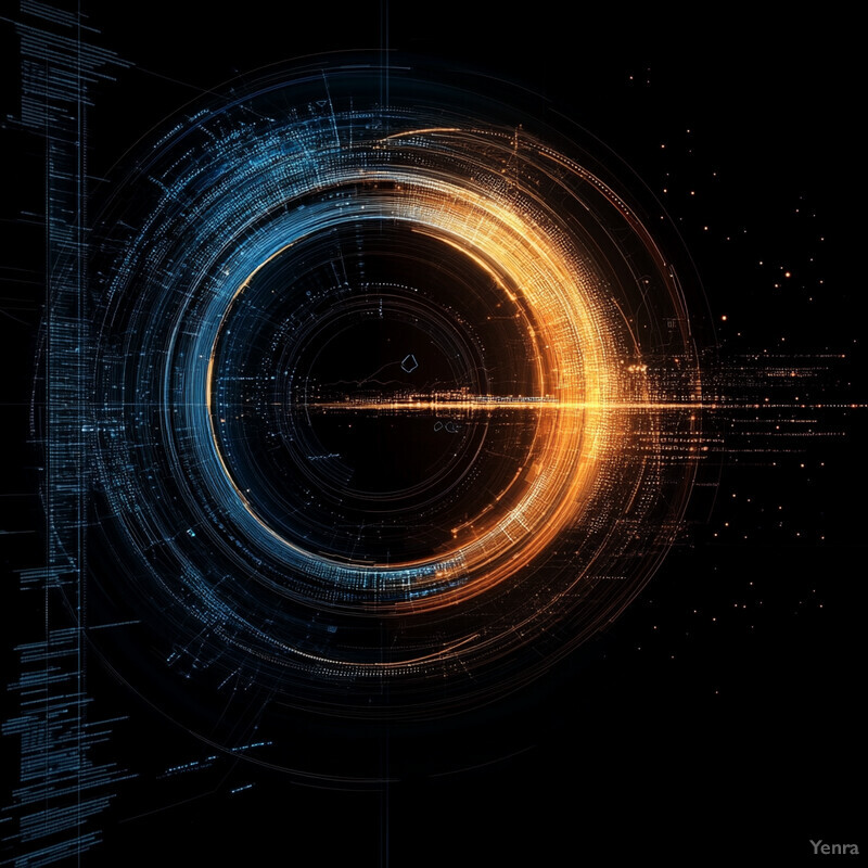 A futuristic visual representation of data processing highlighting rule-based and AI hybrid approaches.