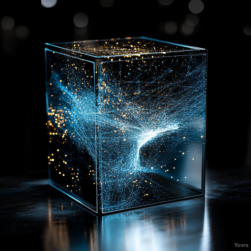 A 3D cube-like structure with intricate patterns and connections represents Compressive Sensing with Learned Dictionaries.