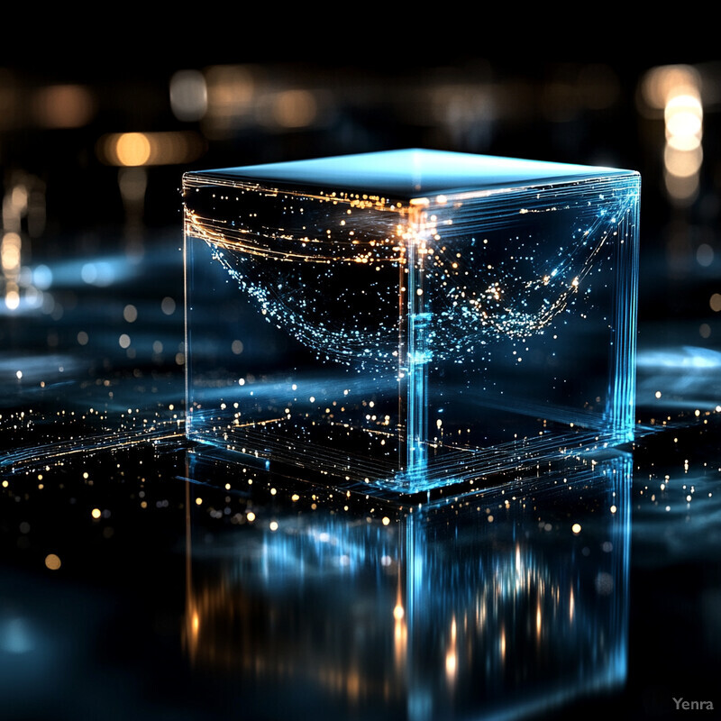 A 3D rendering of a cube with intricate details and textures, set against a background of scattered cubes.