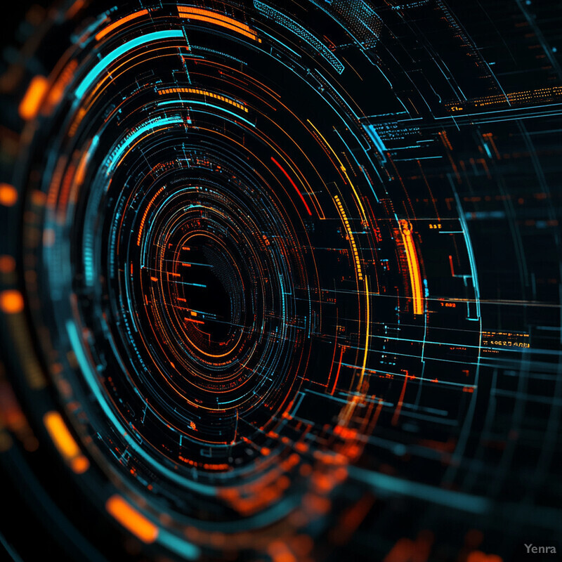 A futuristic and high-tech visual representation of data analysis and tracking.