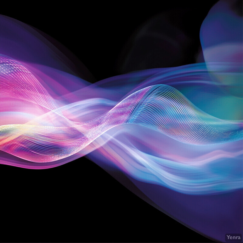 A vibrant, swirling pattern of colors and light on a black background.