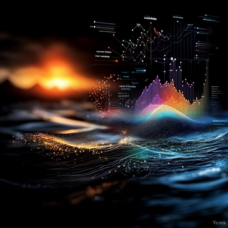 An abstract representation of data visualization in the context of environmental monitoring.