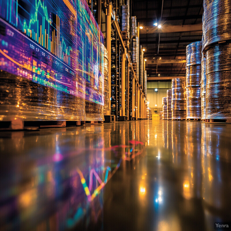 Automated inventory management system in a warehouse setting.