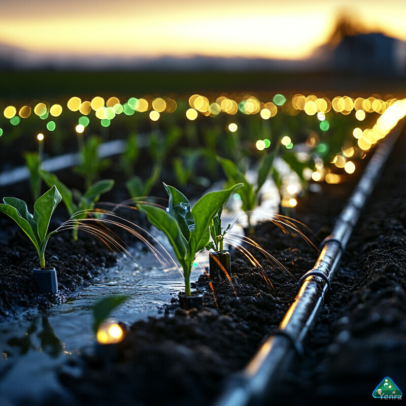 An irrigation system for crops with a focus on advanced techniques.