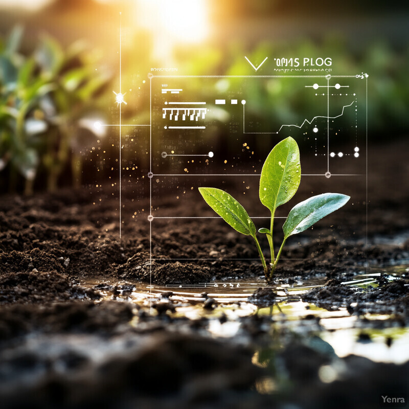 A small plant sprouts from the ground in a natural setting.