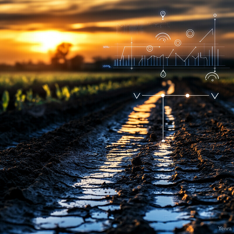 An agricultural field with dry and cracked soil, showing signs of drought or water scarcity.