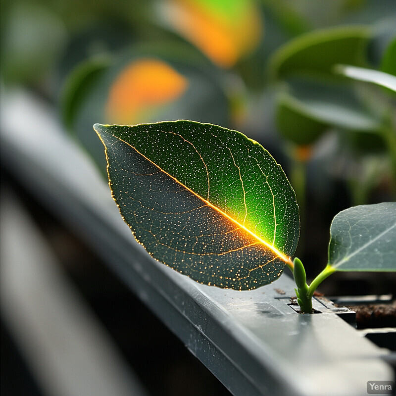 A close-up of a healthy-looking green leaf with yellow spots.