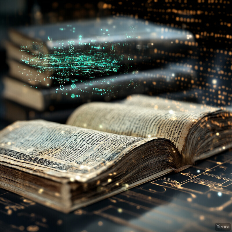 An open book with worn pages sits on a desk or table in an indoor setting.