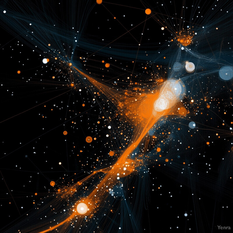 A visual representation of pattern recognition in disinformation campaigns, featuring a complex network of interconnected nodes and lines.