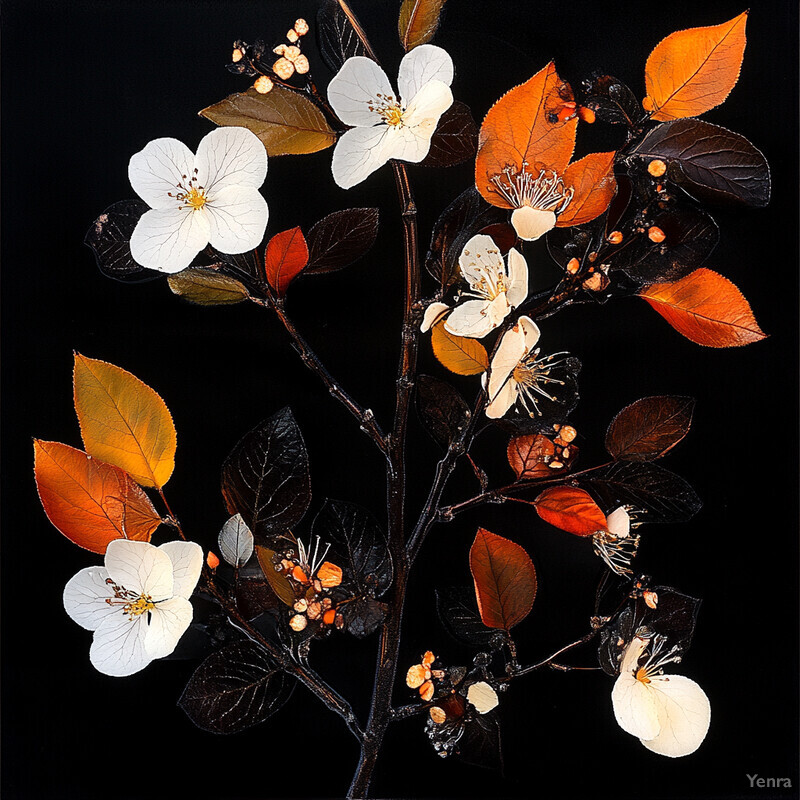 A beautiful arrangement of dried flowers and leaves in an artful composition.