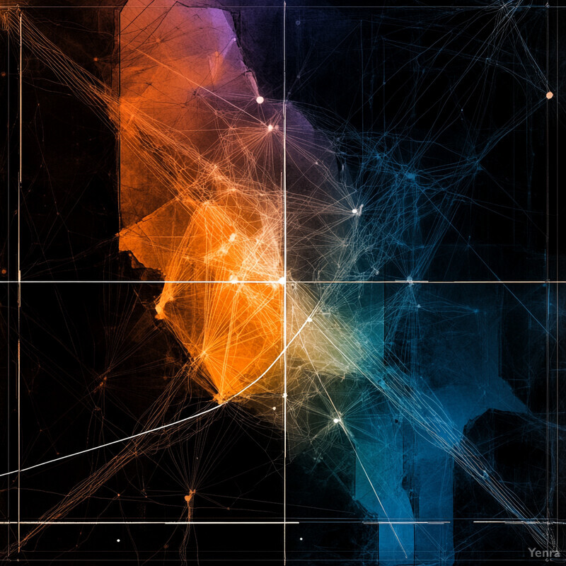 Abstract representation of interconnected nodes and edges in a graph neural network or graph transformer architecture