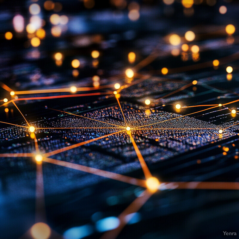 A stylized representation of complex data relationships, reminiscent of a graph neural network or graph transformer.