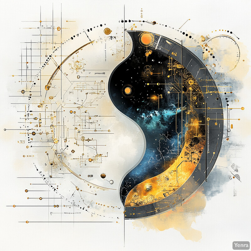 An abstract composition that visually represents the integration between symbolic and sub-symbolic methods.